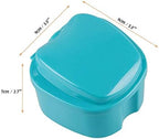 Coolrunner Denture Case, Denture Cup with Strainer, Denture Bath Box False Teeth Storage Box with Basket Net Container Holder for Travel, Retainer Cleaning (Green)