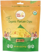 Desi Flavors Organic Plantain Chips | Kerala Banana Chips | Healthy Coconut Oil Plantain Chip Snacks | Sea Salt | 10 oz (Pack of 2 Bags)