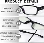 3 Pack Reading Glasses Traditional Rectangular Frames for Men/Women with Comfort Spring Loaded Hinges,Readers