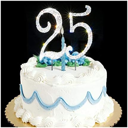 Scotamalone 25 Cake Topper | Premium Bling Rhinestone Diamond Gems