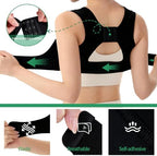 Posture Corrector for Women Invisible Adjustable Upper Back Brace Support Pain Relief From Shoulder Back,Improve Posture Support Belt for Scoliosis(Large Black)