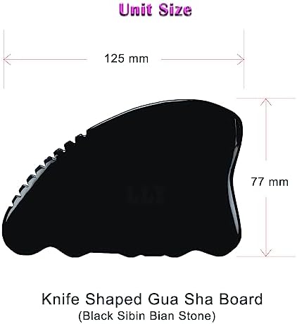 LLY Multifunctional Scraping Massage Tools. Natural Black sibin bian Stone. Beauty & Health Care,Relieve Wrinkles,Muscle and acupoint Massage (Knife Shaped Scraping Massager)