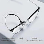 Ultra Light Anti Blue Presbyopic Glasses, Titanium Frame HD Reading Glasses with Spring Hinge, Unisex Anti Eyestrain, Glare