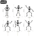 Skeleton Cupcake Toppers - 18pcs Halloween Skull Party Cupcake Picks - Happy Halloween Nightmare Before Xmas Party Decorations -Gothic Birthday Cake Decor