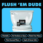 DUDE Wipes On-The-Go Unscented Travel Wipes - 30 Count (Individually Wrapped) - Extra-Large Adult Flushable Wipes for Sensitive Skin - Infused with Vitamin E and Aloe - Septic and Sewer Safe