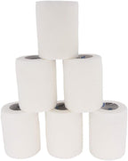 Self Adhesive Wrap Cohesive Wrap Bandages 6 Count 3" x 5 Yards, Medical Tape, Adhesive Flexible Breathable First Aid Non Woven Rolls, Stretch Athletic, Ankle Sprains & Swelling, Sports