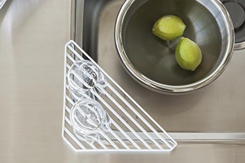YAMAZAKI home Corner Sink Drainer, One Size, White