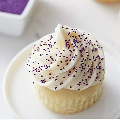 Sprinkle Deco Purple Nonpareils Mini Round Balls Confetti Sprinkles Toppings for Cake Cookie Cupcake IceCream Donut - 6oz Bag
