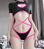 JasmyGirls Anime Lingerie Set Sexy Bunny Cosplay Costume Kawaii Maid Outfit Cute Bikini Heart One Piece Bodysuit