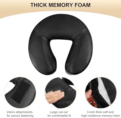 VARIPOWDER Adjustable Massage Table Face Cradle with Pillow Cushion Massage Table Bed Chair Headrest ＆ Face Pillow Massage Platform Head Rest Cushion Cradle for Salon Home Mattress Top Massage Kit