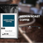 Merrystone House Blend Coffee, Signature Medium Roast, Roasted to Order, 2 Lb, Espresso Grind