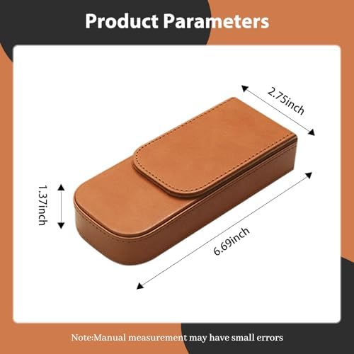 Leather Triple Pen Case Pencil Pouch Holder for Three Fountain Ballpoint Rollerball Pens and Pencils Gift Choice for Man/Woman/Office (brown)