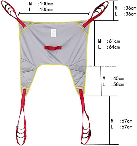 Toileting Hoist Sling, Mesh Patient Lift Sling, Patients Bath Commode Lifter Divided Leg Sling, Medical Handicap Commode Full Body Sling for People with Reduced Mobility