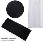Boao 4 Pack Faux Sheepskin Car Seat Belt Pads Seatbelt Protector Soft Seat Belt Shoulder Strap Cover Comfort Harness Pad(Black, 9.9 Inch)