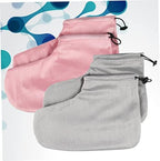 Beaupretty Cotton Foot Strap Set for Beauty Salons 2 Pairs of Thermal Insulation Heat Retaining Foot Covers Elastic Light Pink Grey