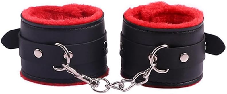 Leather Black Pink Ankle Strap Wrist Cuff Fitness Leg Exercise Adjustable Locking Ankle Bracelet Kit Cosplay Cuff Accessories