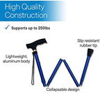 RMS Folding Cane - Foldable Walking Cane with Adjustable Height - Collapsible and Lightweight - Soft Ergonomic Handle for Comfortable Grip - Portable Walking Stick for Mobility Aid