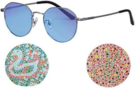 SHINU Color Blindness Glasses for Men Metal Frame Hypochromatopsia Color-blind Sunglasses Color Vision Eyeglasses-9037CB