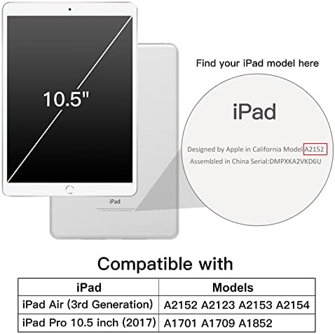 JETech Case for iPad Pro 10.5-Inch and iPad Air 3 (10.5-Inch 2019, 3rd Generation), Smart Cover Auto Wake/Sleep Cover (Black)