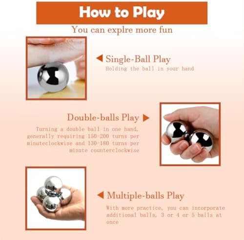 Chinese Baoding Balls for Hand: 1.38 Inch 0.77lb Meditation Balls for Exercise Stress Balls