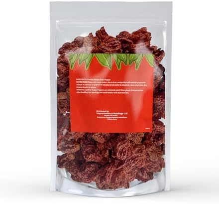Unpretentious Whole Dried Carolina Reaper Chiles, Extremely Spicy Chiles, Hot Sauce (50 Count)