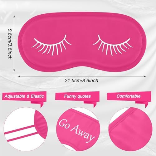 Eurzom 20 Pieces Funny Sleeping Eye Mask Bulk with Adjustable Strap Sleep Blackout Eye Mask for Night Blindfold Cover for Spa Women Men Adult Pajama Party Favors(Rose Red)