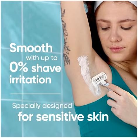 Gillette Venus Extra Smooth Sensitive Women's Razor with Reusable Handle, 3 Blade Refills and Shower Holder