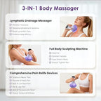 Lymphatic Drainage Massager, Anti Cellulite Massage Tool For Thigh & Belly Stretch Marks & Cellulite Reduction, Handheld Massage tools for Sciatica Nerve, Legs, Arms, Hip, Muscle, Low Back Pain Relief
