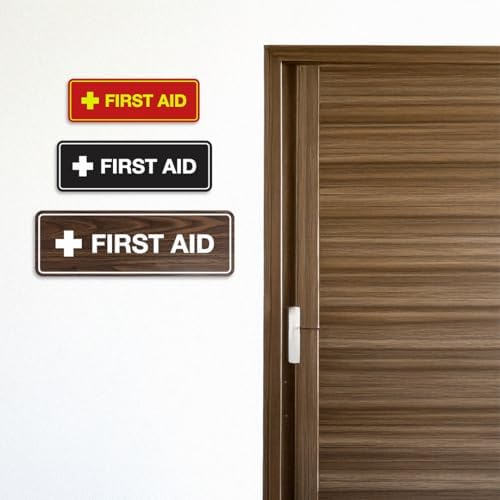 Signs ByLITA Standard First Aid Sign (Brushed Silver) - Small