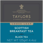 Taylors of Harrogate Scottish Breakfast, Black Tea, Loose Leaf, 4.41 Ounce Carton (Pack of 6), Strong, malty and full, Caffeinated, Premium Whole Leaf Tea