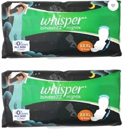 Whisper BINDAZZ NIGHTS XXXL (10+10 PADS) Sanitary Pad