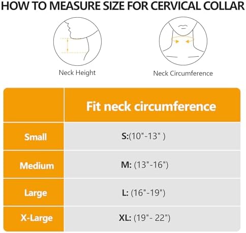 3 1/4 In Rigid Neck Brace Cervical Collar with Neck Support Foam Lightweight Soft Brace, Adjustable Cervical Traction Collar Relieves Neck Pain and Decompression for Men and Women (Neck height 5 1/4 Inch, Medium)