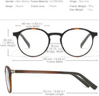 Retro Round Glasses Frame for Men Women With 3 in 1 Polarized Magnetic clip on Sunglasses Eyeglasses Optical Eyewear