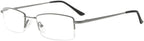 Eyekepper Half-rim Reading Glasses With Flex Memory Titanium Bridge Bendable For Men Women (Gunmetal,+1.00)