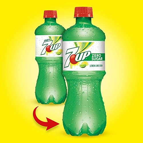 Zero 7up 20oz Soda Bottles, Pack of 24 (Total of 480 FL OZ) F