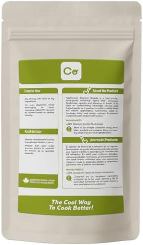 Coolinario Titanium Dioxide Powder (1 LB) Food Grade Whitening & Opacifying Agent for Confections, Beverages & Sauces | Creates Bright, Vibrant Colors & Enhances Appearance