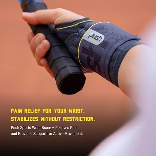 Push Sports Wrist Brace for Athletic Wrist Support. Comfortable, Easy-to-Wear Brace for Tendonitis, Fractures, Injuries, and Arthritis. (Left Medium)