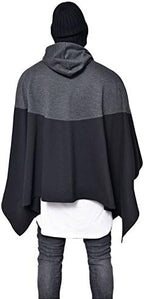 Men's Oversized Batwing Sleeves Hooded Poncho Cape