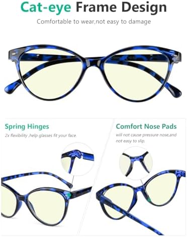 Eyekepper 12 Pack Blue Light Blocking Reading Glasses Cat-eye Pattern Computer Readers for Women +1.75