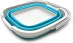 SAMMART 10L (2.6 Gallon) Collapsible Rectangular Handy Bucket (2, Grey/Bright Blue)