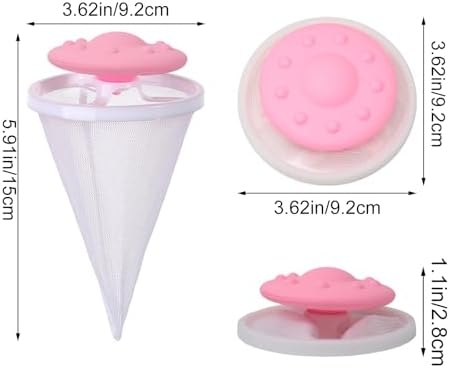 4PCS Washer Hair Remover Floating Filter Reusable Lint Trapper Mesh Pouch Laundry Cleaning Ball for Pet Fur and Debris Universal for Home Washing Machines