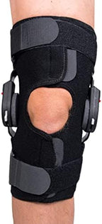 Rally ROM Hinged Knee Brace – Adjustable Compression Knee Support w/Removable ROM Hinges & Drop-Lock Flexion Control – Breathable Wraparound Fit With Anti-Migration Design (Medium- Short)
