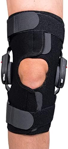 Rally ROM Hinged Knee Brace – Adjustable Compression Knee Support w/Removable ROM Hinges & Drop-Lock Flexion Control – Breathable Wraparound Fit With Anti-Migration Design (Medium- Short)