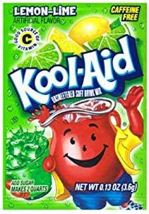 Kool Aid Lemon Lime Drink Mix 0.13 Ounce (Pack of 48)