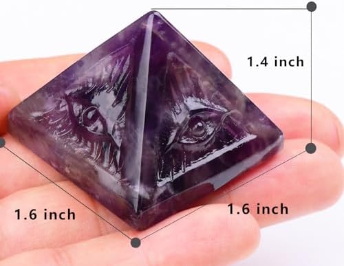 Amethyst Healing Crystal Pyramid,Natural Stone Purple Pyramid for Meditation, Reiki Energy, Chakra Balancing,Energy Enhancement Great Gift for Home Decor, Office Desk, and Spiritual Practices