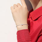 Moissanite Bracelet, Dainty 925 Sterling Silver Bracelets for Women Trendy 1.5ct Lab-Created Moissanite Diamond Charm Link Chain Bracelet Minimalist Adjustable Paperclip Cuban Cable Link Bracelets