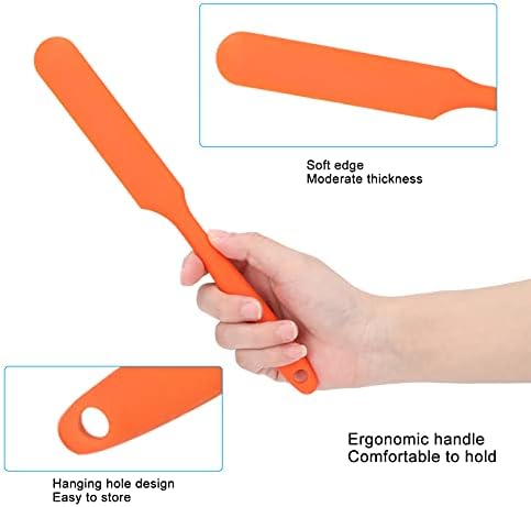 Yinhing Wax Spatula, Silicone Spatula Waxing Applicator, Hair Removal Waxing Scraper, Hard Wax Sticks for Wax Warmer, Silicone Stir Sticks for Home Salon (Orange)