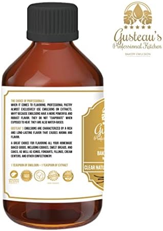 Gusteau's - Clear Vanilla Flavor Bakery Emulsion, 4 fl oz (100ml) Alcohol Free, Sugar Free, Kosher (Vanilla)