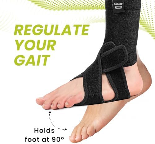 Bukihome Adjustable AFO Foot Drop Brace - Foot Support for Walking with Shoes, Socks, or Barefoot - Relieves Foot Drop, Plantar Fasciitis, Stroke & MS Recovery - Unisex（Include Left and Right）