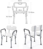 Shower Chair Seat with Padded Armrests and Back, Heavy Duty Shower Chair for Bathtub, Slip Resistant Shower Seat with Adjustable Height, for Inside Shower (A 1)